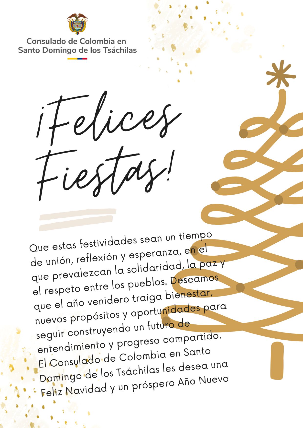 El Consulado en Santo Domingo de los Tsáchilas informa sus horarios en Navidad y Año Nuevo 2025