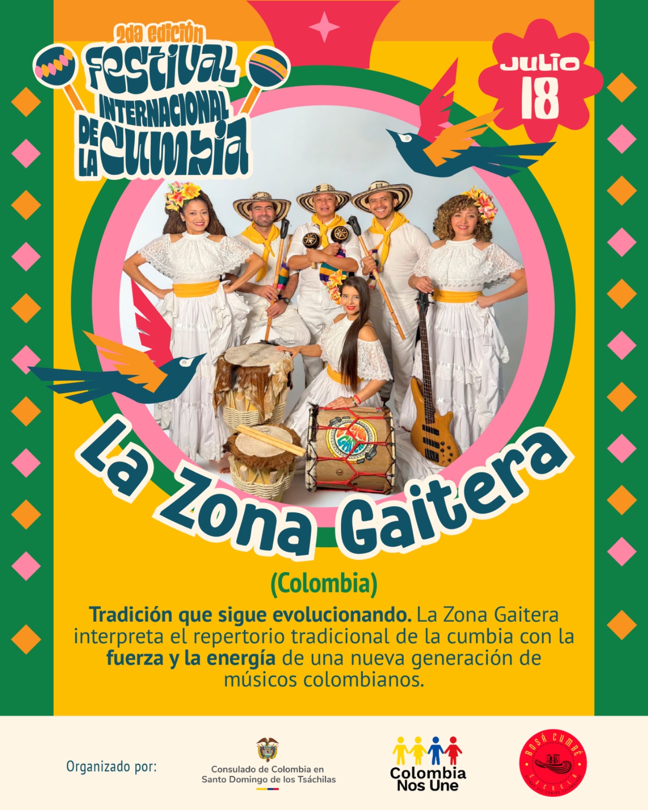 Celebración del aniversario 216 de la Independencia de la República de Colombia en Santo Domingo de los Tsáchilas