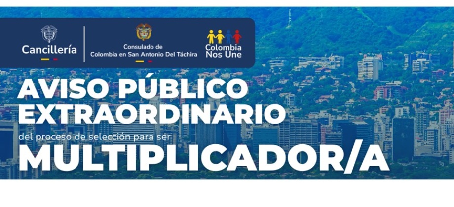 Convocatoria abierta para Multiplicador de Colombia Nos Une en San Antonio del Táchira para 2026