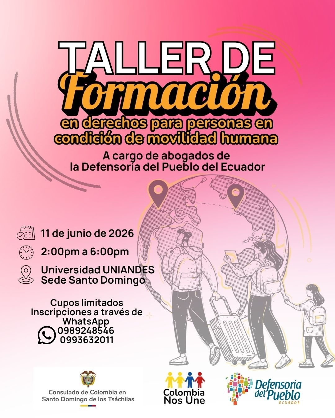 Consulado de Colombia en Santo Domingo de los Tsáchilas invita a taller sobre derechos de las personas migrantes en Ecuador