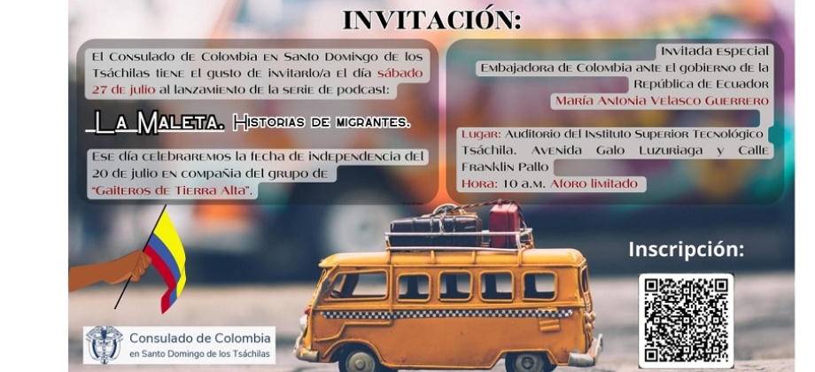 Invitación: celebración del 20 de Julio en el Consulado de Colombia en Santo Domingo de los Tsáchilas, Ecuador