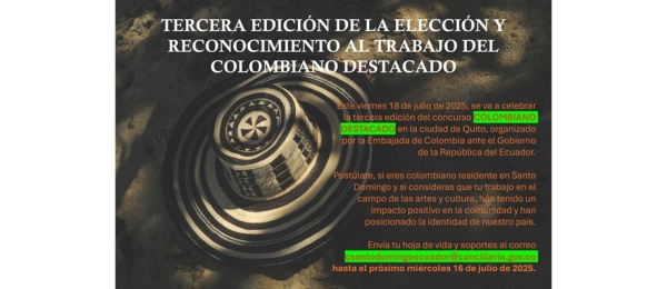 Participa del concurso que adelanta la Embajada de Colombia: Colombiano Destacado 2025