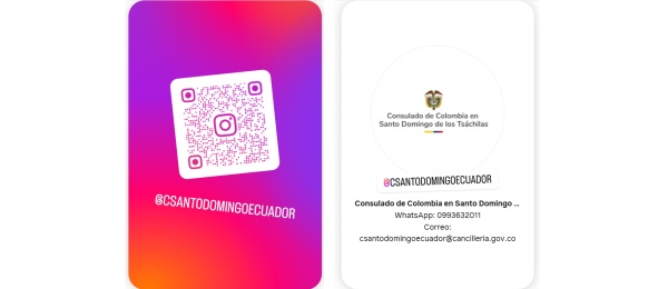 El Consulado de Colombia en Santo Domingo de los Tsáchilas ahora tiene perfil en Instagram